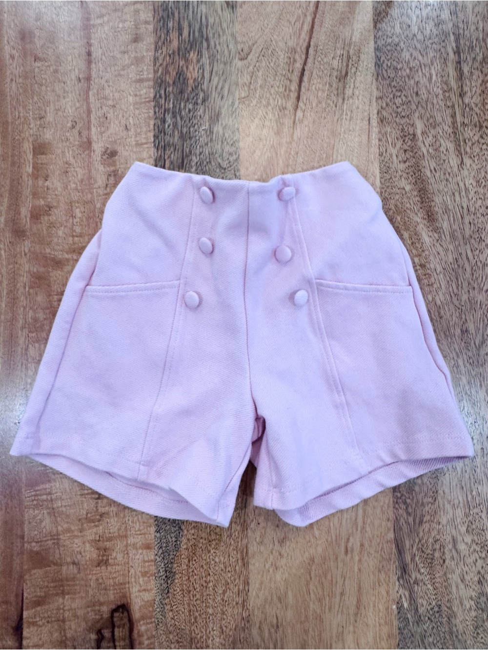 Zara girls pink button front shorts sz 6